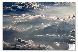 Selvklebende plakat Flight over the Alps II