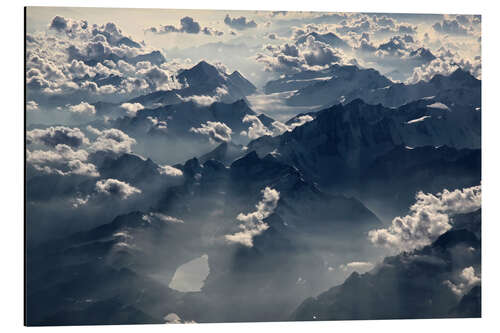 Aluminium print Flight over the Alps I