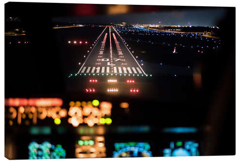 Canvas print Anflug Frankfurt Landebahn Airbus A320