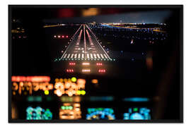 Gerahmter Kunstdruck Anflug Frankfurt Landebahn Airbus A320