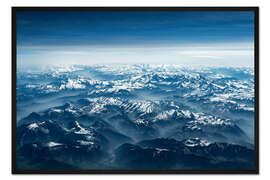 Gerahmter Kunstdruck Alpenpanorama Luftbild