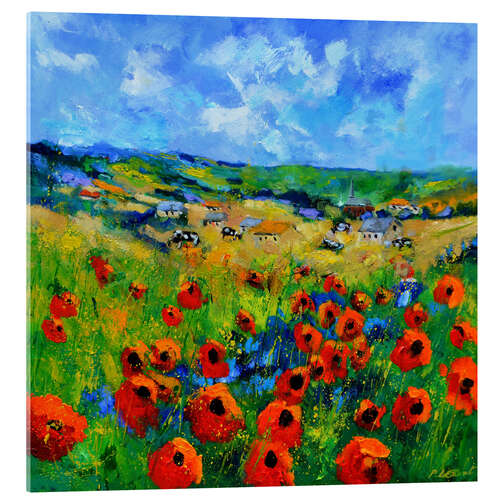 Quadro em acrílico View over a field of poppies