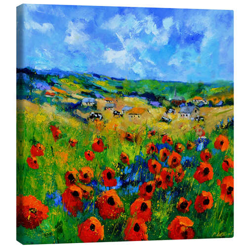 Obraz na płótnie View over a field of poppies