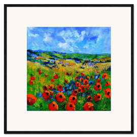 Framed art print View over a field of poppies
