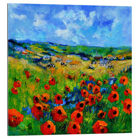 Gallery print View over a field of poppies