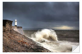 Selvklebende plakat Porthcawl Lighthouse