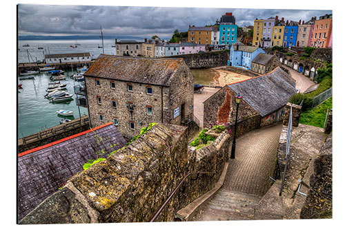 Aluminium print Down To Tenby Harbour