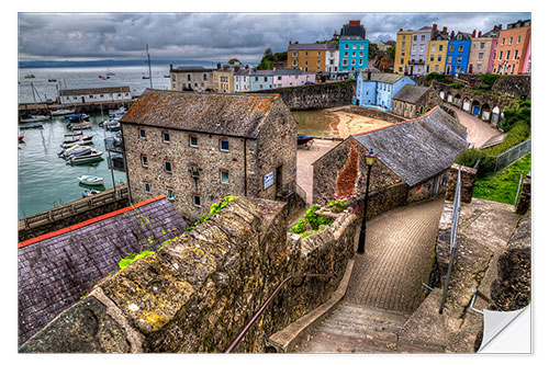 Selvklebende plakat Down To Tenby Harbour