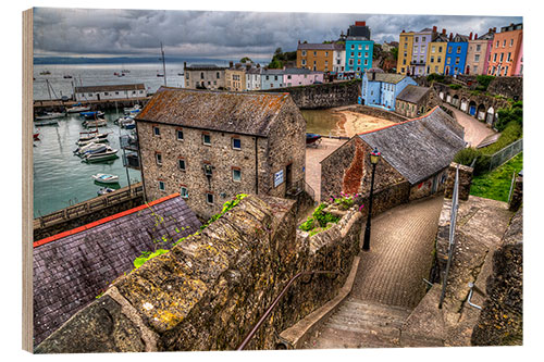 Holzbild Down To Tenby Harbour