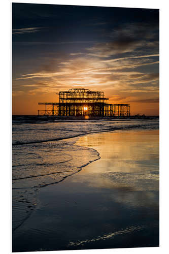 Foam board print Brighton West Pier Sunset