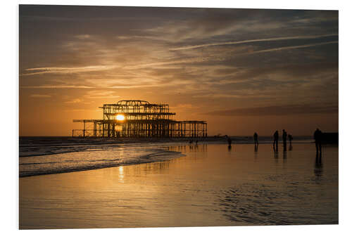 Print på skumplade Brighton West Pier Sunset