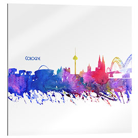 Gallery print Cologne Skyline Silhouette Impressionistic Blast