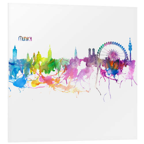 Foam board print Munich Bavaria Skyline Silhouette Impressionistic Blast