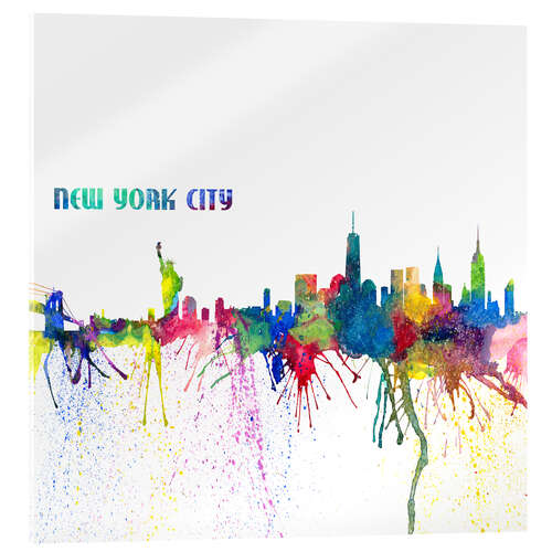 Acrylglasbild New York City Skyline Silhouette impressionistischer Blast