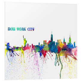 Foam board print New York City Skyline Silhouette Impressionistic Blast