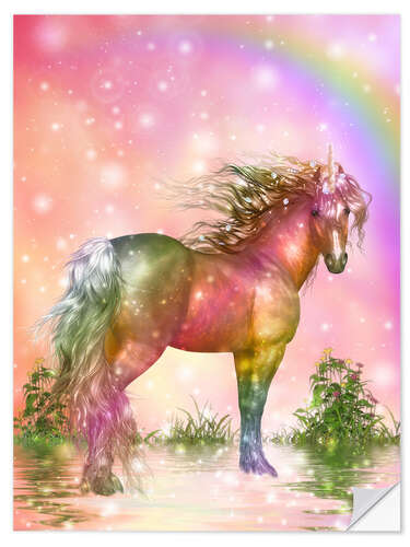 Wall sticker Unicorn under the rainbow