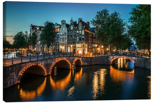 Leinwandbild Dämmerung in Amsterdam, Niederlande