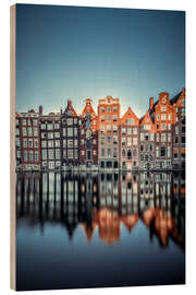 Holzbild Damrak Blick, Amsterdam - Sören Bartosch