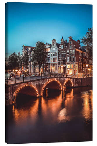 Leinwandbild Abendspaziergang Amsterdam, Niederlande