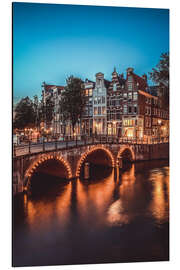 Magnettafel Abendspaziergang Amsterdam, Niederlande