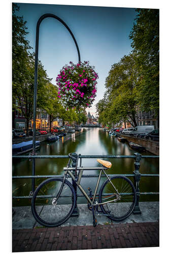 Foam board print The bike at the canal, Amsterdam