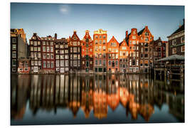 Foam board print Damrak Amsterdam houses, Netherlands