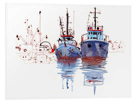 Bilde på skumplate Fishing cutter watercolor