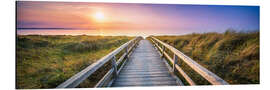 Obraz na aluminium Dunes panorama on the beach with wooden pier