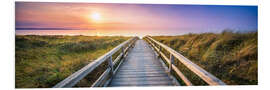 Foam board print Dunes panorama on the beach with wooden pier