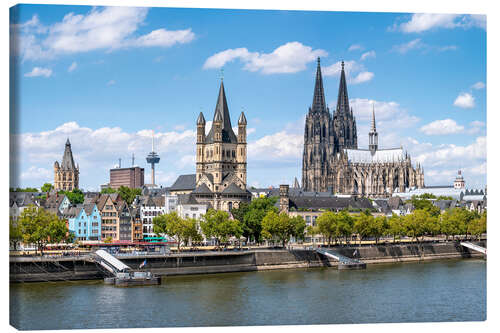 Canvas print City view of Cologne in summer, North Rhine-Westphalia, Germany