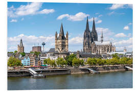 Foam board print City view of Cologne in summer, North Rhine-Westphalia, Germany