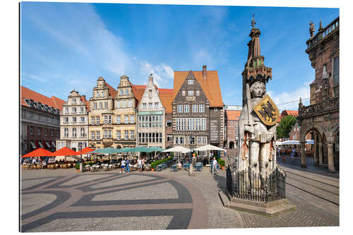 Cuadro de plexi-alu Historic Market Square in Bremen with Roland Statue