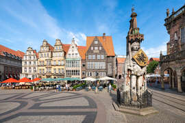 Magnettafel Historischer Marktplatz in Bremen mit Roland Statue