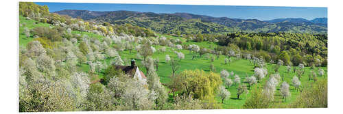 Hartschaumbild Kapelle Berghausen, Kirschblüte, Schwarzwald