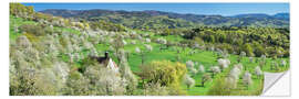 Selvklebende plakat Berghausen Chapel, Cherry Blossom, Black Forest