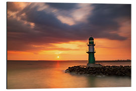 Aluminium print Sunrise in Warnemünde