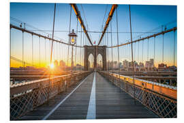 Foam board print Brooklyn Bridge at sunrise in front of the Brooklyn skyline