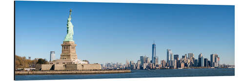 Aluminium print Liberty Island mit Skyline von Manhattan