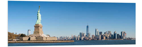 Tableau en PVC Île Liberty Island et skyline de Manhattan