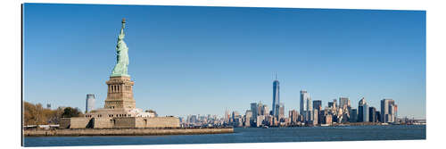 Tableau en plexi-alu Île Liberty Island et skyline de Manhattan