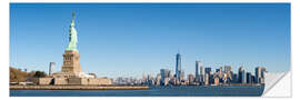 Sticker mural Île Liberty Island et skyline de Manhattan