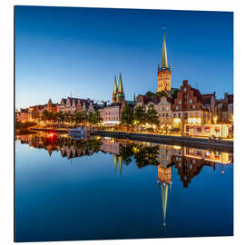 Magnettafel Historische Altstadt von Lübeck am Abend