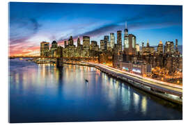 Acrylic print Manhattan skyline at night, New York City, USA