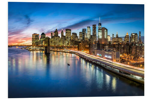 Stampa su PVC Manhattan skyline at night, New York City, USA