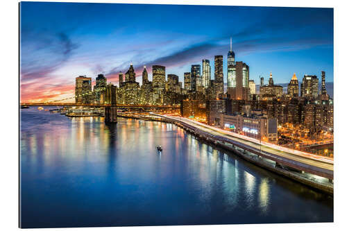 Gallery print Manhattan skyline at night, New York City, USA