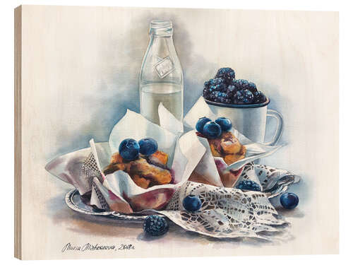 Puutaulu Muffins and milk