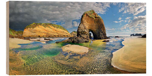 Holzbild Wharariki Strand, Neuseeland