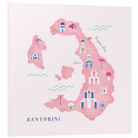 Foam board print Santorini Map