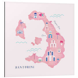 Magnettafel Santorin Karte