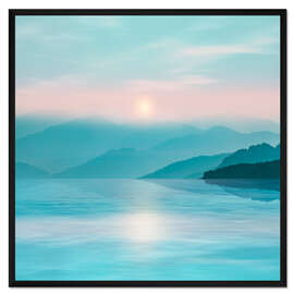 Gerahmter Kunstdruck Pastell-Landschaft 07